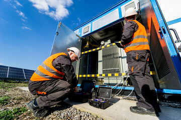 Wall Mural - execution of electrical measuring works on the power transformer