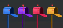 Different Color Mail Boxes Vector Set