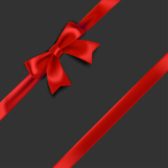 Aufkleber - Red ribbon and bow on black box