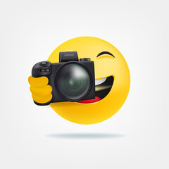 Aufkleber - Cute character making foto. 3d style funny personage