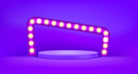 Poster - Bright blue illuminated scene horizontal banner