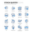 Simple Set of Stock Quotes Related Vector Line Icons.  Contains such Icons as IPO, Portfolio, Money Management and more. Editable Stroke. 64x64 Pixel Perfect.