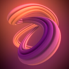 Poster - Soft curved abstract line. Contemporary cover design. 3d rendering colorful geometric background