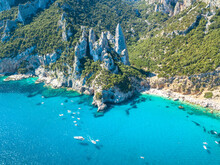 Cala Goloritze, Orosei Gulf, East Sardinia, Italy. Aerial View