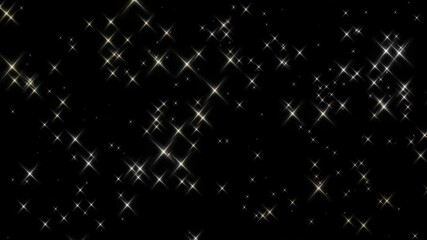 Wall Mural - abstract motion shining gold twinkling stars glittering particles loop animation. christmas, new yea