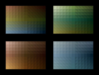 Wall Mural - geometric pattern set. gradient square triangle. earth tone color background. template design for pu