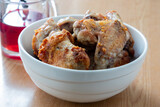 Fototapeta Lawenda - Delicious homemade fried chicken wings