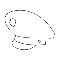 Sticker - Military cap vector icon.Outline vector icon isolated on white background military cap.