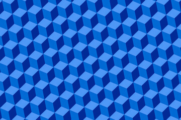 Poster - Blue cubes geometric pattern