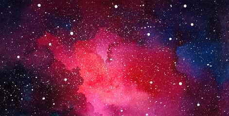 Wall Mural - vector cosmic illustration. beautiful colorful space background. watercolor cosmos