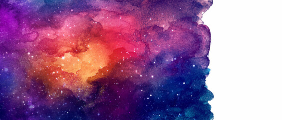 Wall Mural - Vector cosmic illustration. Beautiful colorful space background. Watercolor Cosmos
