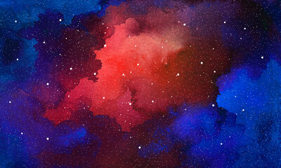 Wall Mural - vector cosmic illustration. beautiful colorful space background. watercolor cosmos