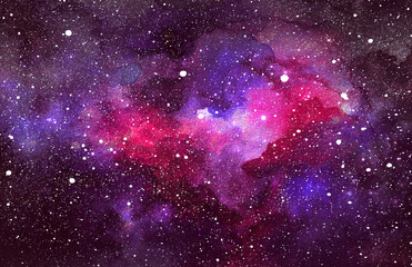 Wall Mural - cosmic illustration. beautiful colorful space background. watercolor cosmos