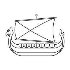 Wall Mural - Ship viking vector icon.Outline vector icon isolated on white background ship viking.