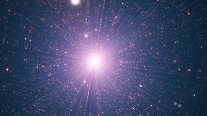 Wall Mural - shiny flickering light in abstract space travel with dots motion background.