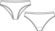 
Cheeky Brazilian panty lingerie technical illustration. Editable underwear flat fashion sketch