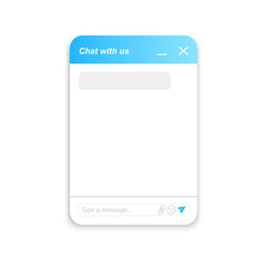 Wall Mural - Chatbot window template. Life chat customer service example. Virtual assistant bot layout. Mobile messenger app design. Vector illustration.