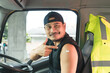 © Nuad Contributor - happy smiling Asian man truck driver show shoulder get vaccine Immunity prevent Covid-19