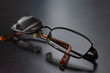 © seanba - High Angle View Of Eyeglasses On Wooden Table. Glasses on Coffe Table.