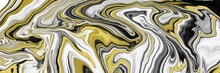 Abstract Marble Background With Gold And Black Color For Banner, Wallpaper, Card Background Or Presentation.