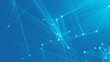 © Papapig - Abstract blue polygon tech network with connect technology background. Abstract dots and lines texture background. 3d rendering.
