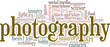 Photography vector illustration word cloud isolated on a white background.