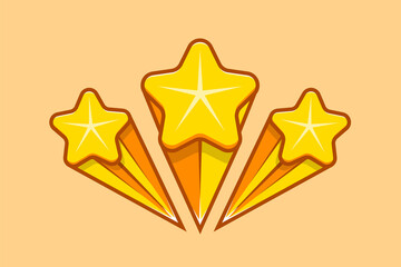 set of floating star element with isolated bacground flat icon illustration