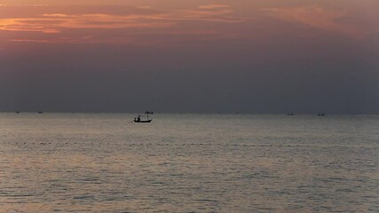 Wall Mural - boat at sunset