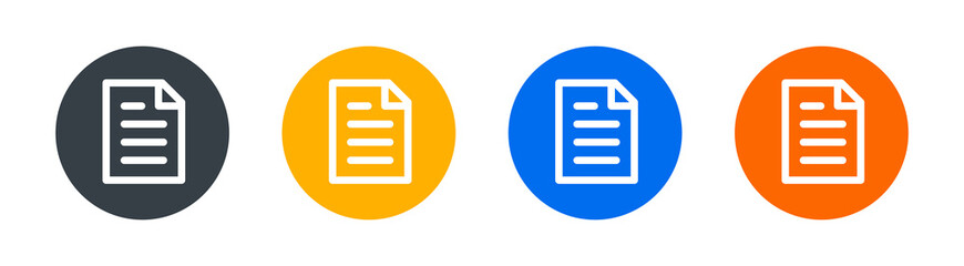 Aufkleber - Document icon. Folded written paper on circle sign. Vector illustration.