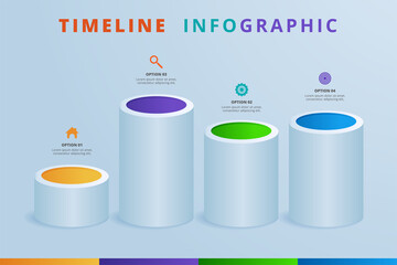 Modern business cylinder 3d style options banner