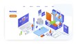 © Wanlee - Packing parcel, landing page design, website banner vector template. Delivery company services.
