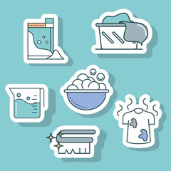 Wall Mural - laundry cartoon stickers