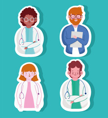 Sticker - set of doctors