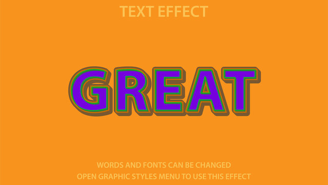 great style purple colour text effect template with 3d bold style use for logo and business brand