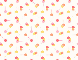 Wall Mural - red and yellow circles overlap and scatter to form a pattern.