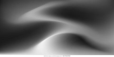 Poster - Abstract smooth curve wavy black background. Vector illustration for banner, background