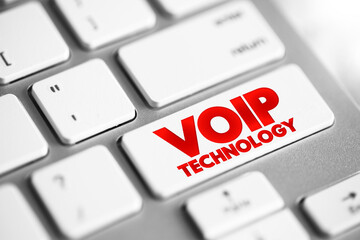 Poster - Voip Technology text button on keyboard, concept background