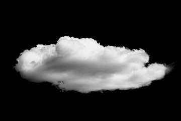 Wall Mural - single cloud isolated on black background