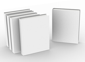 Poster - template empty hardcover book mockup set