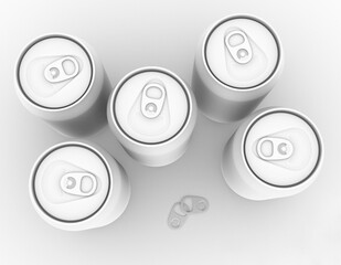 Poster - can mockup in white background , 3d rendering