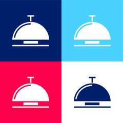 Wall Mural - Bell blue and red four color minimal icon set