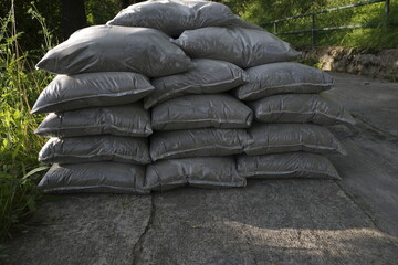 Wall Mural - Pile of sacks in a construction site