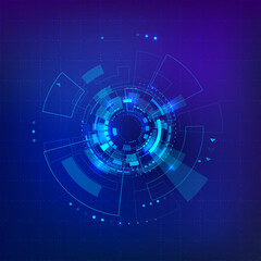Leinwandbilder - Sci-fi futuristic backdrop. Science and technology background with HUD elements. Vector