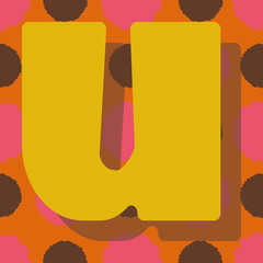 Poster - Letter u from the alphabet vector seamless repeat pattern print background