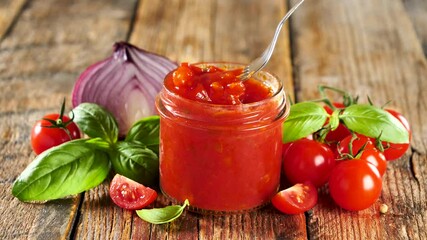 Poster - tomato sauce and ingredients