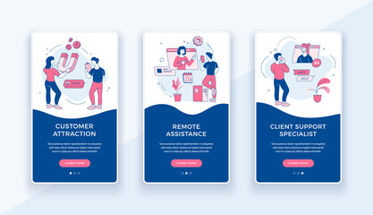 Poster - online help and attracting new customers banner. digital marketing with web strategy of user consult