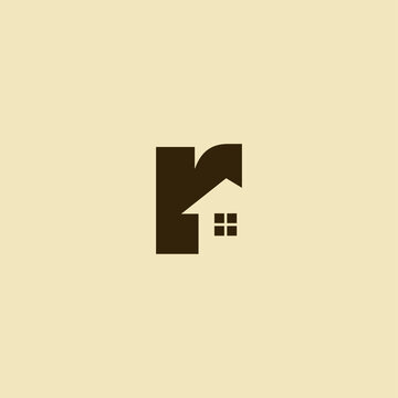 Letter R and Home logo Design. Vector Illustration.