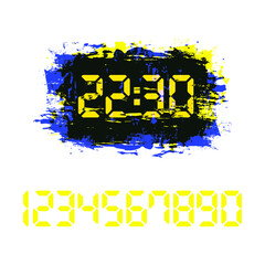 Wall Mural - digital clock on white background	