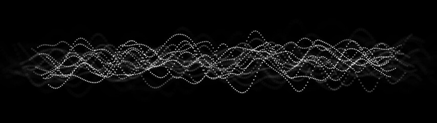 Aufkleber - Abstract wavy background of points. Cyber particles. Big data stream. Graph. 3d rendering