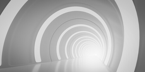 Poster - Light Corridor modern background. Futuristic Sci-Fi Tunnel. 3D Rendering